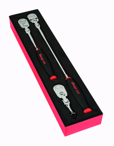 Jeu de 3 cliquets Dual 80&reg; &agrave; manche coussin&eacute; &agrave; t&ecirc;te articul&eacute;e &agrave; prise 1/4