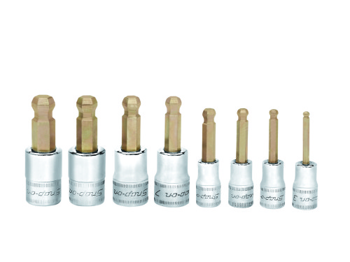 Jeu de 8 douilles &agrave; embouts hexagonaux et t&ecirc;te sph&eacute;rique 1/4&rdquo;- 3/8&rdquo;&nbsp;(3 - 10 mm.) &nbsp;