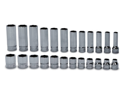 3/8&rdquo; Lage en hoge Flank Drive&reg; doppenset, 6-kant, 24-delig (8 - 19 mm.)