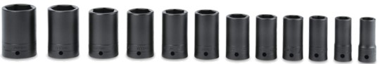 1/2” Halfhoge slagdoppenset, 12-delig (3/8“ tot ¾“)