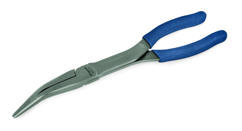 Pince &agrave; bec demi-ronde coud&eacute; 35&deg; longue Talon Grip&trade;, Power bleu (L = 264 mm.)