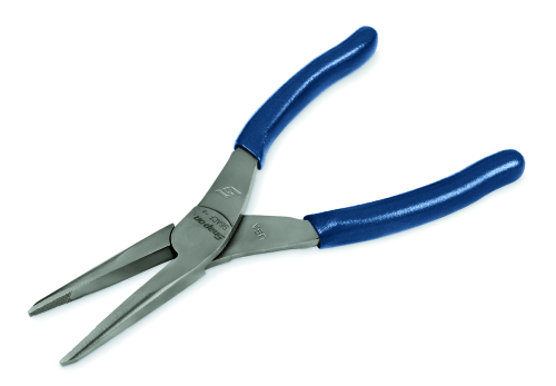 Pince &agrave; bec effil&eacute; demi-ronde droit Talon Grip&trade;, (L = 203 mm.), Power bleu