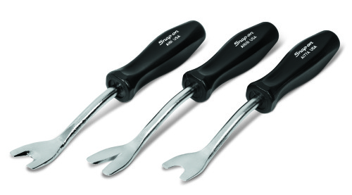 Jeu d&rsquo;outils &agrave; pointe en cuvette pour panneaux de garnissage, 3-pi&egrave;ces, noir