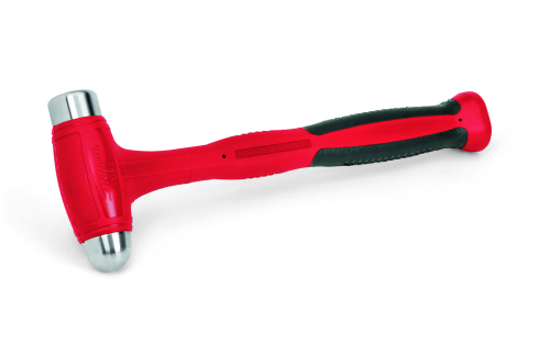 Marteau sans rebond avec poign&eacute;e souple, avec des t&ecirc;tes (plat et convexe) en m&eacute;tal, 454 gr