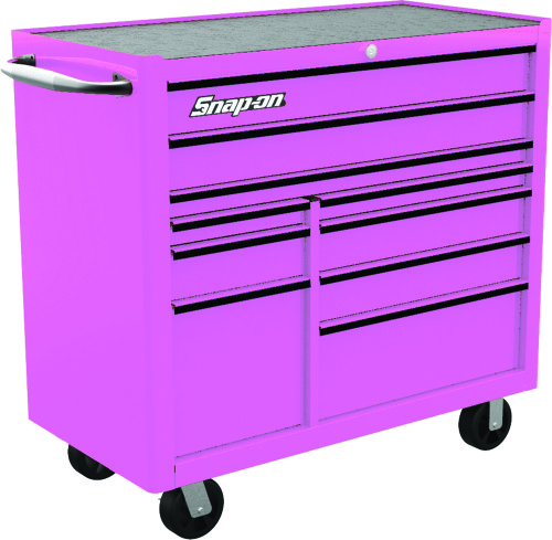 Servante 10 tiroirs Snap-on&reg;,&nbsp;rose&nbsp;avec finition noir