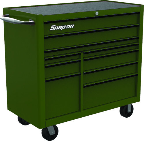 Servante 10 tiroirs Snap-on&reg;, vert combat avec finition noir