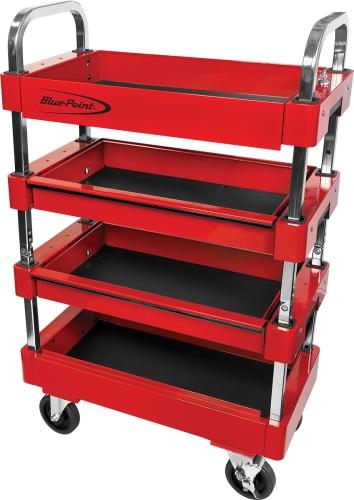 Servante d’atelier compacte pliable avec 2 tiroirs (Blue-Point®), rouge avec liseré noir