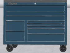 2-bank 10 ladige gereedschapswagen uit de Classic Series met zwart gepantserd topblad en 