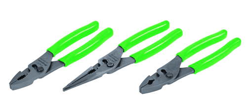 Jeu de pinces combin&eacute;es Talon Grip&trade; avec r&eacute;glage &agrave; joint coulissant, 3-pi&egrave;ces (vert)