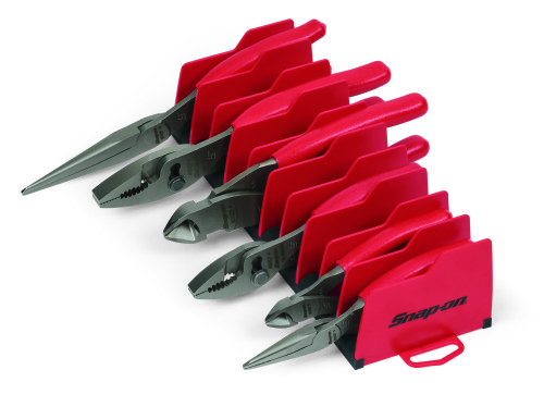 Jeu de pinces avec support de rangement, rouge