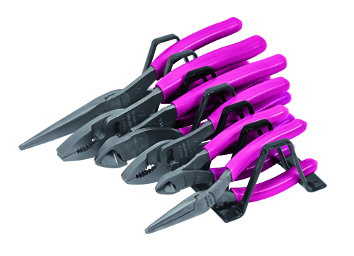 Zangenset mit Zangendisplay, 6-teilig (Electric Pink)