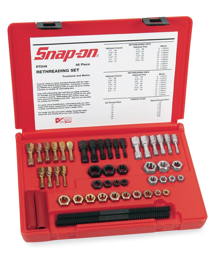 Kit de restauration pour filetages m&eacute;triques et en pouces, 48-pi&egrave;ces (6 - 14 mm)