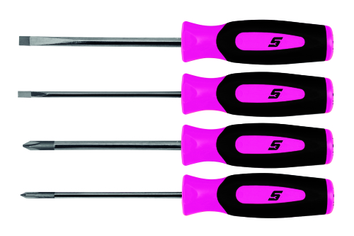 Mini-Schraubendreher-Set mit Instinct&reg; Soft-Grip-Griffen, 4-teilig (Electric Pink)