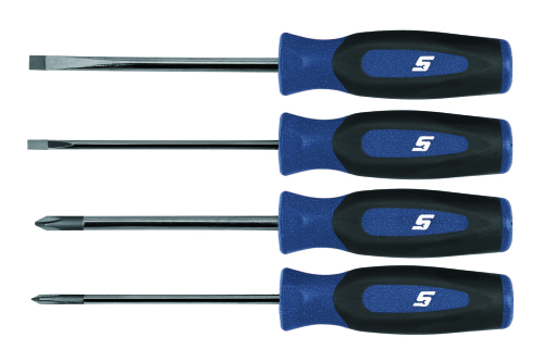 Jeu de 4 tournevis miniatures InstinctMC manche softgrip, 4-pi&egrave;ces&nbsp;(Bleu M&eacute;tallique)