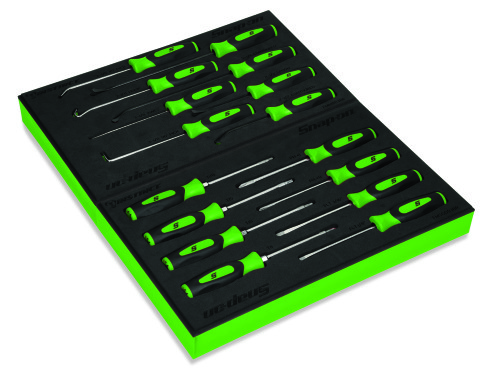 Jeu de tournevis combin&eacute;s &agrave; manche Instinct&reg; &agrave; pointe miniature, TORX&reg;, de pics et d&rsquo;outils de d&eacute;pose de joints avec&nbsp;module en mousse, 16-pi&egrave;ces, vert