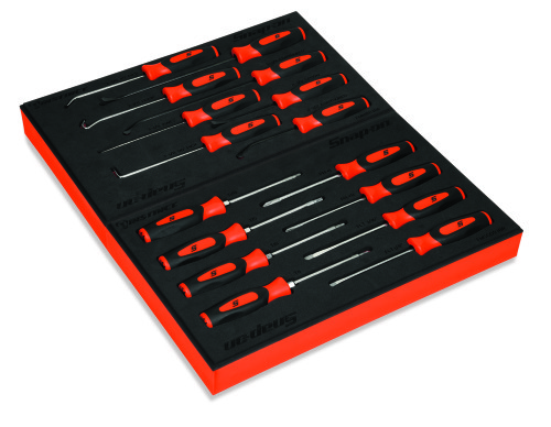 Jeu de tournevis combin&eacute;s &agrave; manche Instinct&reg; &agrave; pointe miniature, TORX&reg;, de pics et d&rsquo;outils de d&eacute;pose de joints avec&nbsp;module en mousse, 16-pi&egrave;ces, orange