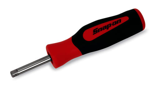 Schroevendraaier met 1/4”aandrijfvierkant met rood softgrip handvat, 173 mm.