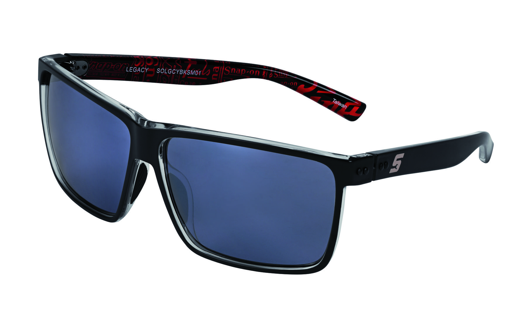 Snap-on&reg;-Sonnenbrille mit klassischem Logo (schwarzer Rahmen, rauchfarbene Gl&auml;ser)