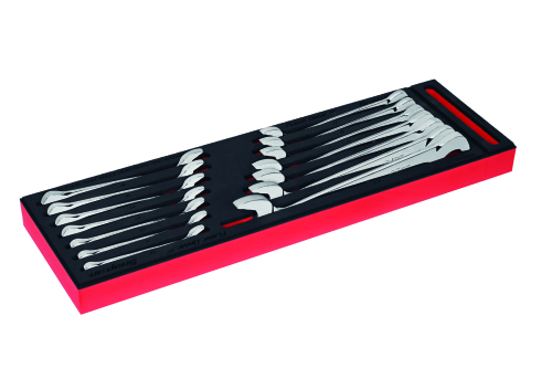 Jeu de 14 cl&eacute;s fourche &agrave; angle 30&deg; - 60&deg; Flank Drive&reg; Plus, 10-17mm. dans une mousse PRO-FI&trade; &nbsp;(10 - 27 mm.)